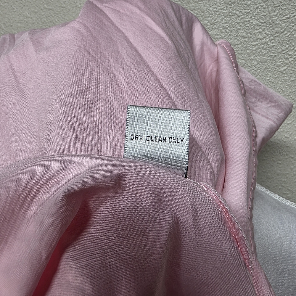 STYLE Pink Trapeze High Low, Ruffled Turtle Neck, Sleeveless, Size Medium - Picture 9 of 10